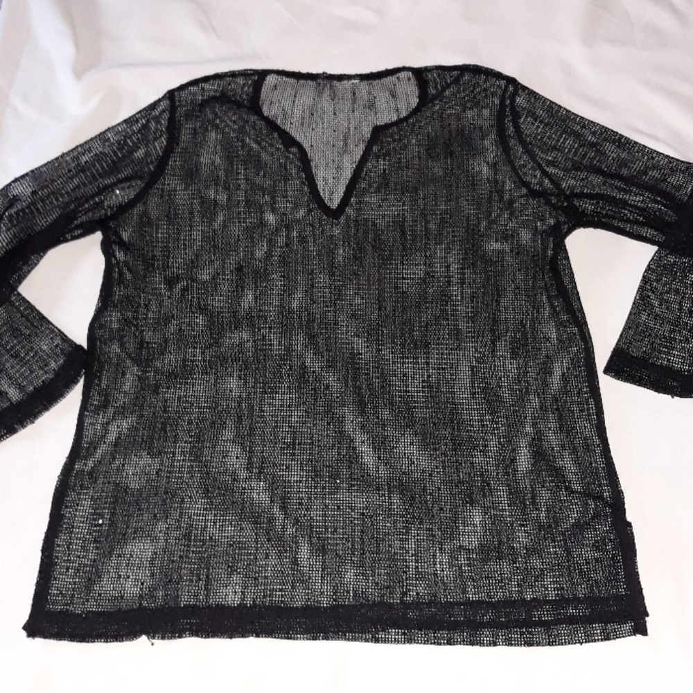 Mesh and sequin top